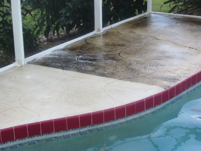 pool deck cleaning top down exterior cleaning